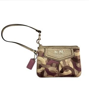 coach purple silver wristlet/ wallet